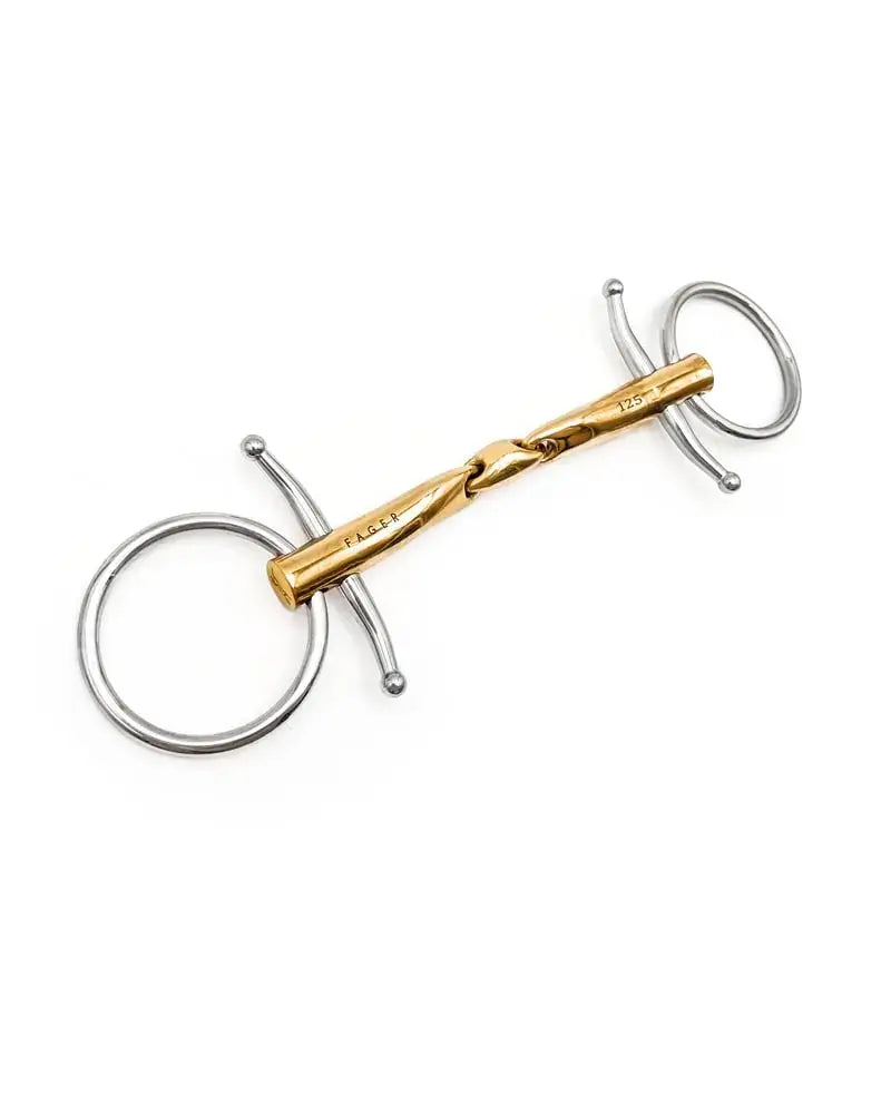 Fager Axel Baby Fulmer bit featuring smooth joints and Sweet Gold™ for horse-rider connection and comfort.