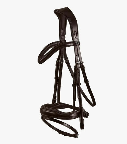 PE Rizzo Bridle made of high-quality Italian leather, designed for an ergonomic fit and comfort for horses.