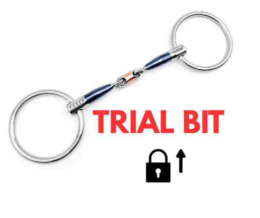 Fager Michael trial bit for horses, designed for bar relief and consistent contact in sensitive mouths.