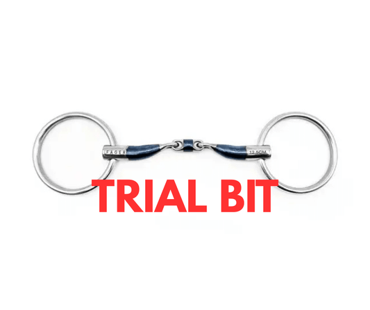 Fager Dylan Trial Bit designed for sensitive horses needing consistent contact and encouragement.