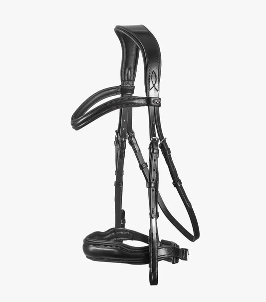 PE Verdura Bridle in black Italian leather, designed for anatomical comfort and ergonomic fit.